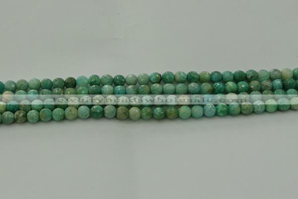 CAM1581 15.5 inches 6mm faceted round Russian amazonite beads