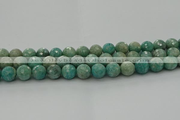 CAM1584 15.5 inches 12mm faceted round Russian amazonite beads