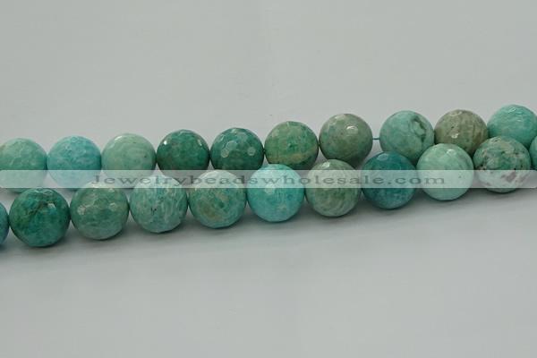 CAM1587 15.5 inches 18mm faceted round Russian amazonite beads