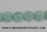 CAM159 15.5 inches 12mm carved flower amazonite gemstone beads