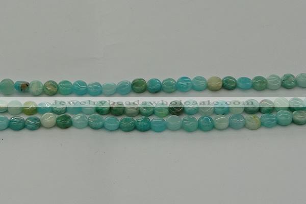 CAM1590 15.5 inches 6mm flat round Russian amazonite beads