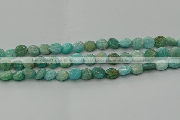 CAM1592 15.5 inches 10mm flat round Russian amazonite beads