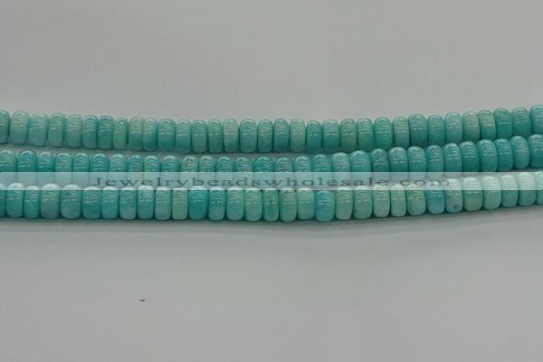 CAM1602 15.5 inches 5*8mm rondelle natural peru amazonite beads