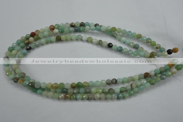 CAM161 15.5 inches 6mm faceted round amazonite gemstone beads