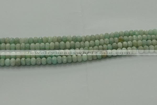 CAM1611 15.5 inches 4*6mm faceted rondelle peru amazonite beads