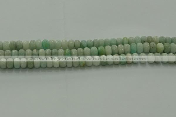 CAM1612 15.5 inches 5*8mm faceted rondelle peru amazonite beads