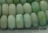 CAM1614 15.5 inches 8*12mm faceted rondelle peru amazonite beads