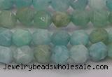 CAM1621 15.5 inches 6mm faceted nuggets amazonite gemstone beads