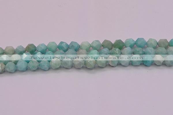 CAM1623 15.5 inches 10mm faceted nuggets amazonite gemstone beads