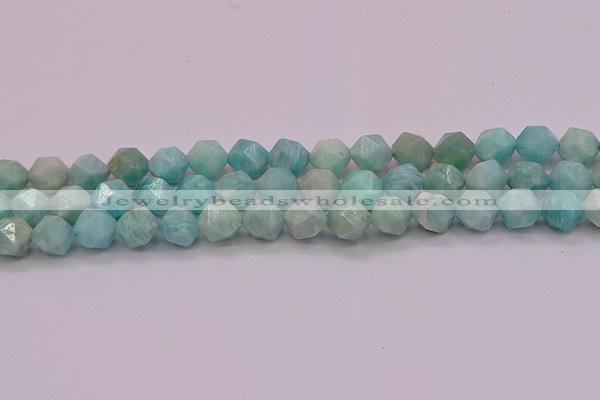 CAM1624 15.5 inches 12mm faceted nuggets amazonite gemstone beads