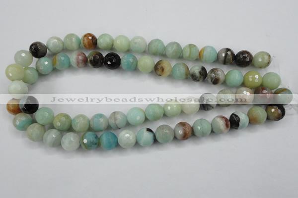 CAM164 15.5 inches 12mm faceted round amazonite gemstone beads