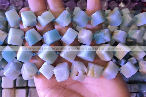 CAM1677 15.5 inches 8*8mm - 14*15mm cube amazonite beads