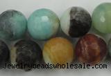 CAM168 15.5 inches 20mm faceted round amazonite gemstone beads