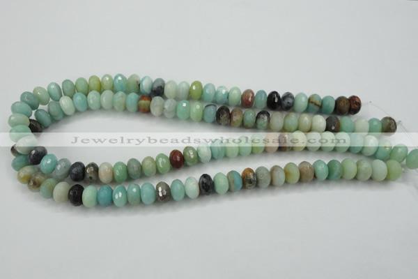 CAM172 15.5 inches 6*10mm faceted rondelle amazonite gemstone beads