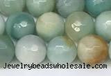 CAM1747 15.5 inches 10mm faceted round amazonite beads wholesale