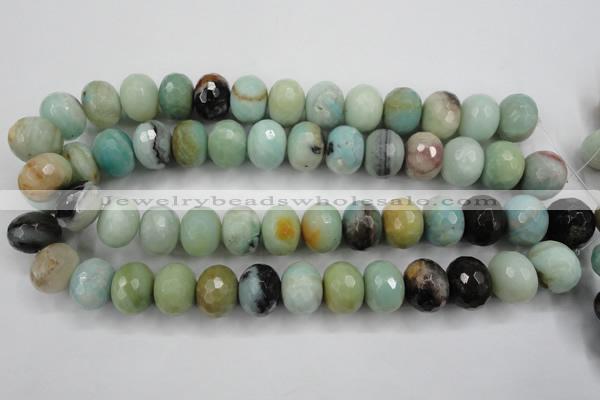 CAM175 15.5 inches 13*18mm faceted rondelle amazonite gemstone beads