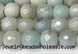 CAM1750 15 inches 6mm faceted round AB-color amazonite beads