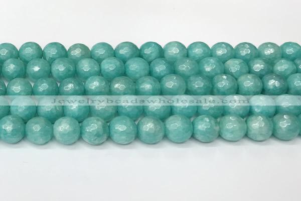 CAM1757 15 inches 10mm faceted round AB-color imitation amazonite beads