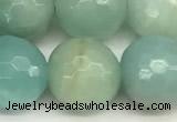 CAM1773 15 inches 12mm faceted round amazonite beads