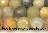 CAM1775 15 inches 6mm faceted round yellow amazonite beads