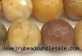 CAM1778 15 inches 12mm faceted round yellow amazonite beads