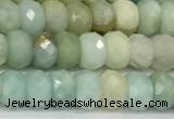 CAM1793 15 inches 4*6mm faceted rondelle amazonite beads