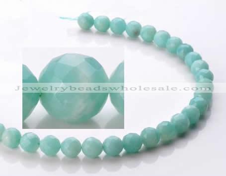 CAM28 10mm natural amazonite faceted round stone beads Wholesale