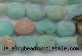 CAM336 15.5 inches 8*10mm oval natural peru amazonite beads