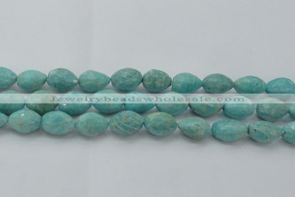 CAM341 15.5 inches 12*16mm faceted nuggets natural peru amazonite beads