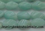 CAM361 15.5 inches 7*14mm twisted rice amazonite gemstone beads