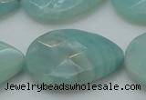 CAM365 15.5 inches 22*30mm faceted flat teardrop amazonite beads