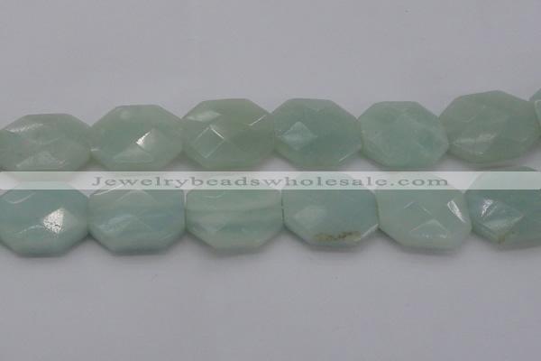 CAM370 15.5 inches 25*30mm faceted octagonal amazonite beads