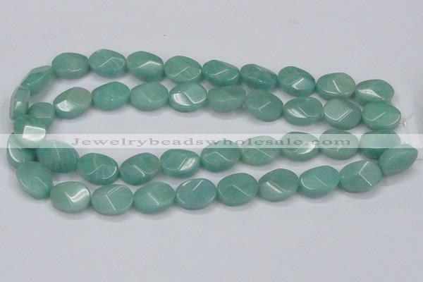 CAM411 15.5 inches 13*18mm wavy oval natural russian amazonite beads