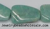 CAM415 22*30mm twisted rectangle natural russian amazonite beads