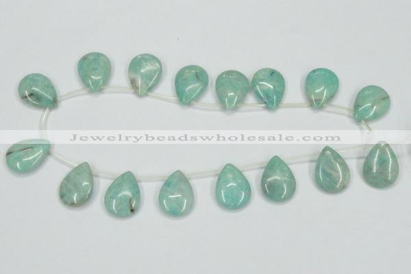 CAM417 15.5 inches 18*25mm flat teardrop natural russian amazonite beads