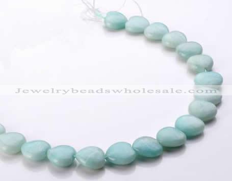 CAM56 16*16mm natural amazonite heart gemstone beads Wholesale