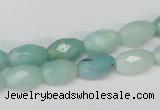 CAM604 15.5 inches 8*12mm faceted rice Chinese amazonite gemstone beads