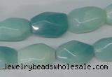 CAM609 15.5 inches 13*18mm faceted nugget Chinese amazonite beads