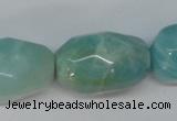 CAM610 15.5 inches 18*28mm faceted nugget Chinese amazonite beads