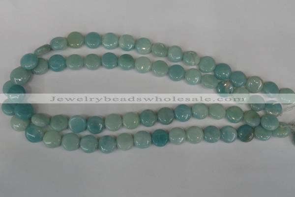 CAM619 15.5 inches 12mm flat round Chinese amazonite gemstone beads