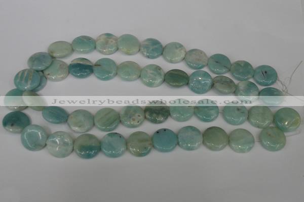 CAM620 15.5 inches 18mm flat round Chinese amazonite gemstone beads