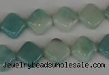 CAM626 15.5 inches 12*12mm diamond Chinese amazonite gemstone beads