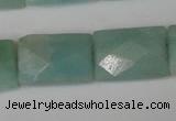 CAM633 15.5 inches 10*14mm faceted rectangle Chinese amazonite beads