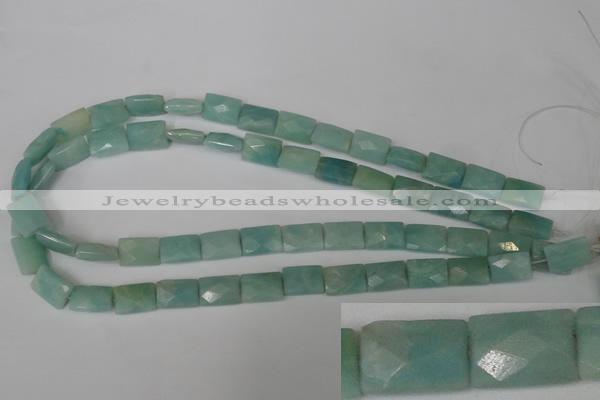 CAM633 15.5 inches 10*14mm faceted rectangle Chinese amazonite beads