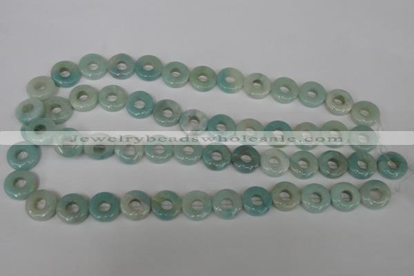 CAM636 15.5 inches 14mm donut Chinese amazonite gemstone beads