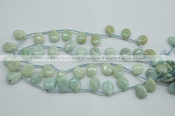 CAM651 Top-drilled 13*18mm flat teardrop amazonite beads