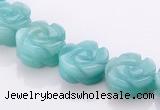 CAM78 5*12mm natural amazonite carved flower beads Wholesale