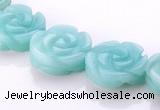 CAM80 5*16mm carved flower natural amazonite beads Wholesale