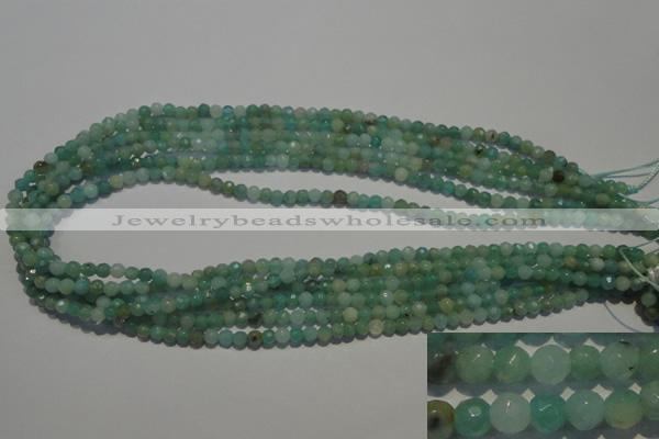 CAM810 15.5 inches 4mm faceted round Brazilian amazonite beads