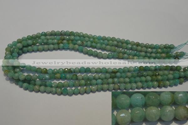 CAM811 15.5 inches 6mm faceted round Brazilian amazonite beads